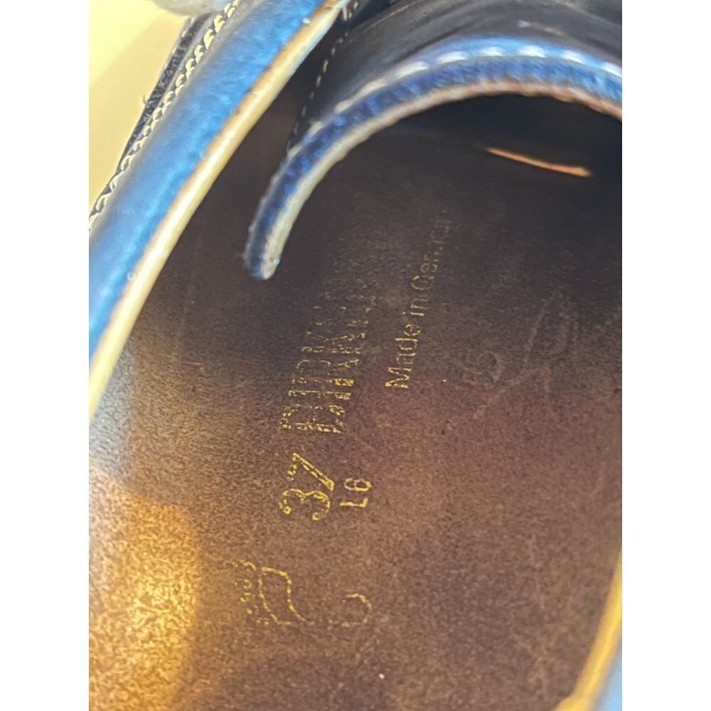 Birkenstock Blue Leather Woven Fisherman's Laufsohle alsa-Schaum Shoe 37 / 6 - Picture 11 of 12